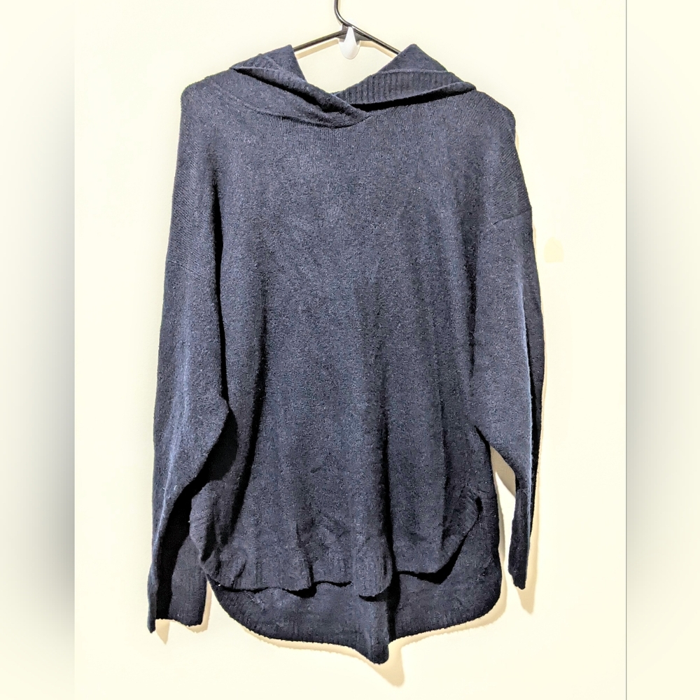 Gap sz med hood dark blue cozy soft warm wool sweater